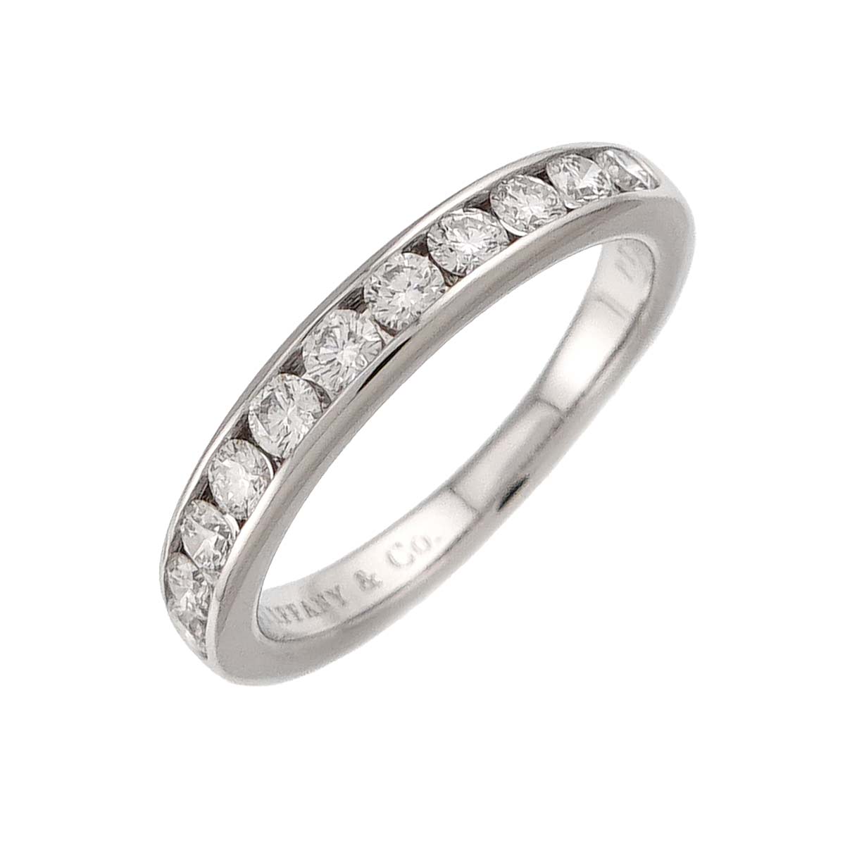 Half Diamond band Ring Platinum Size4(US)