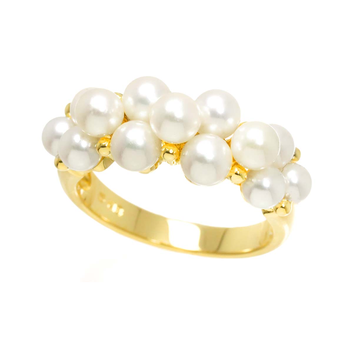 Baby Pearl 4.1-3.6mm Ring 18K YG 750 Size5.5-5.75(US)