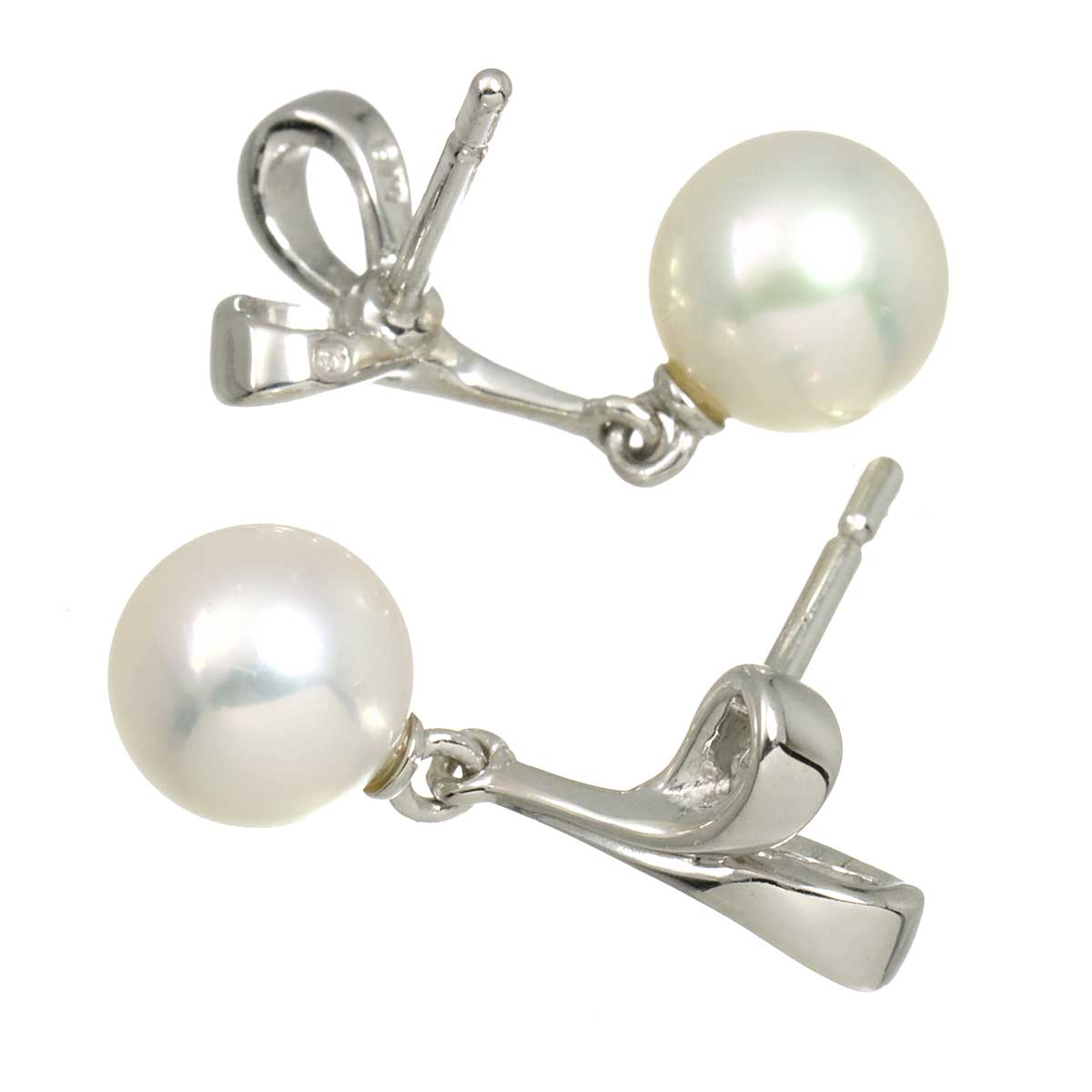 Akoya Pearl 6.3mm Earrings Pierced 18K WG 750