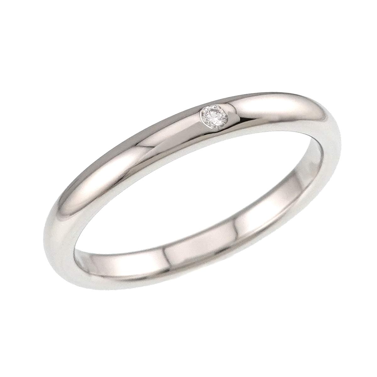 Stacking Band Ring Diamond 1P Platinum Size7.5-7.75(US)