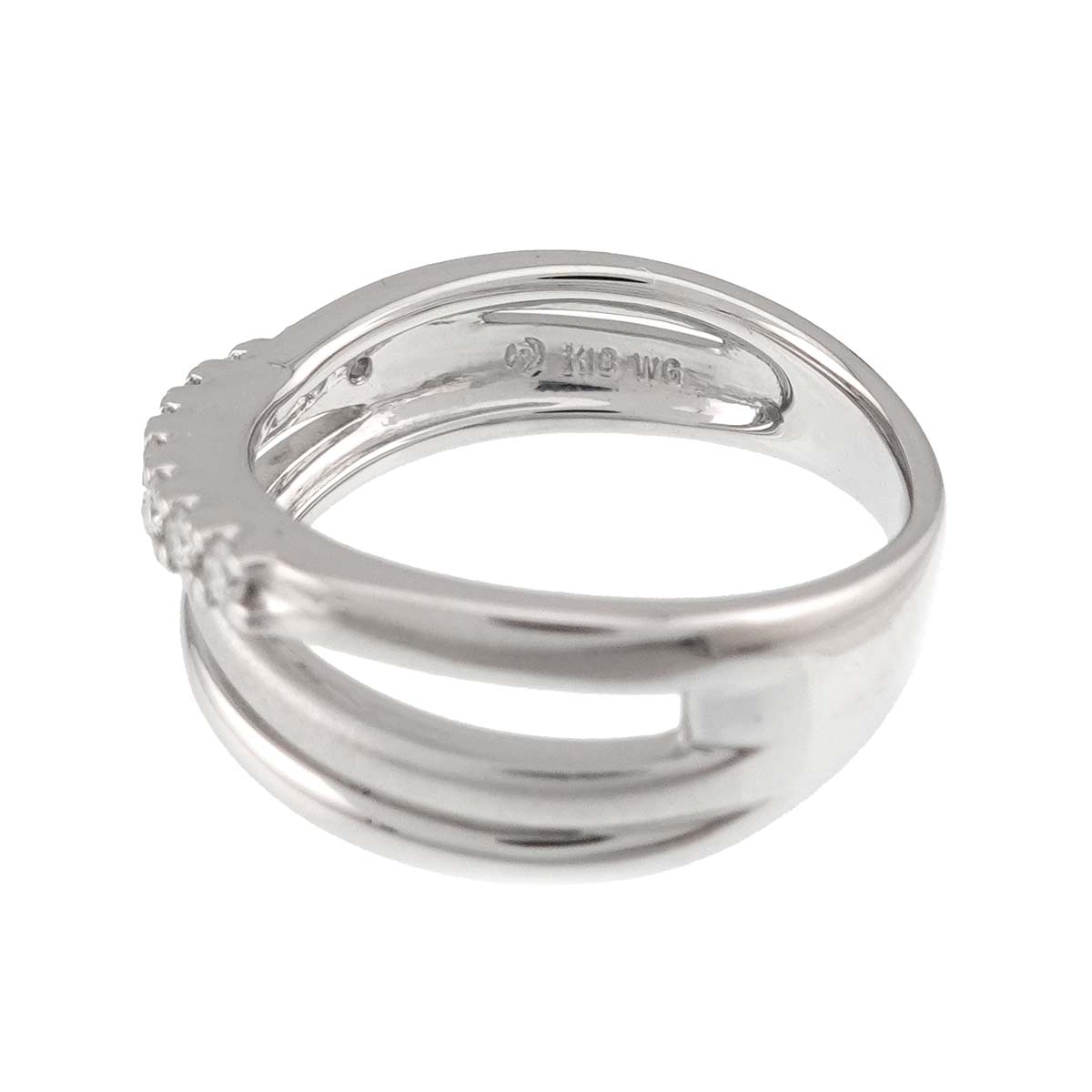 Diamond 0.15ct Ring 18K White Gold 750 Size5.5-5.75(US)