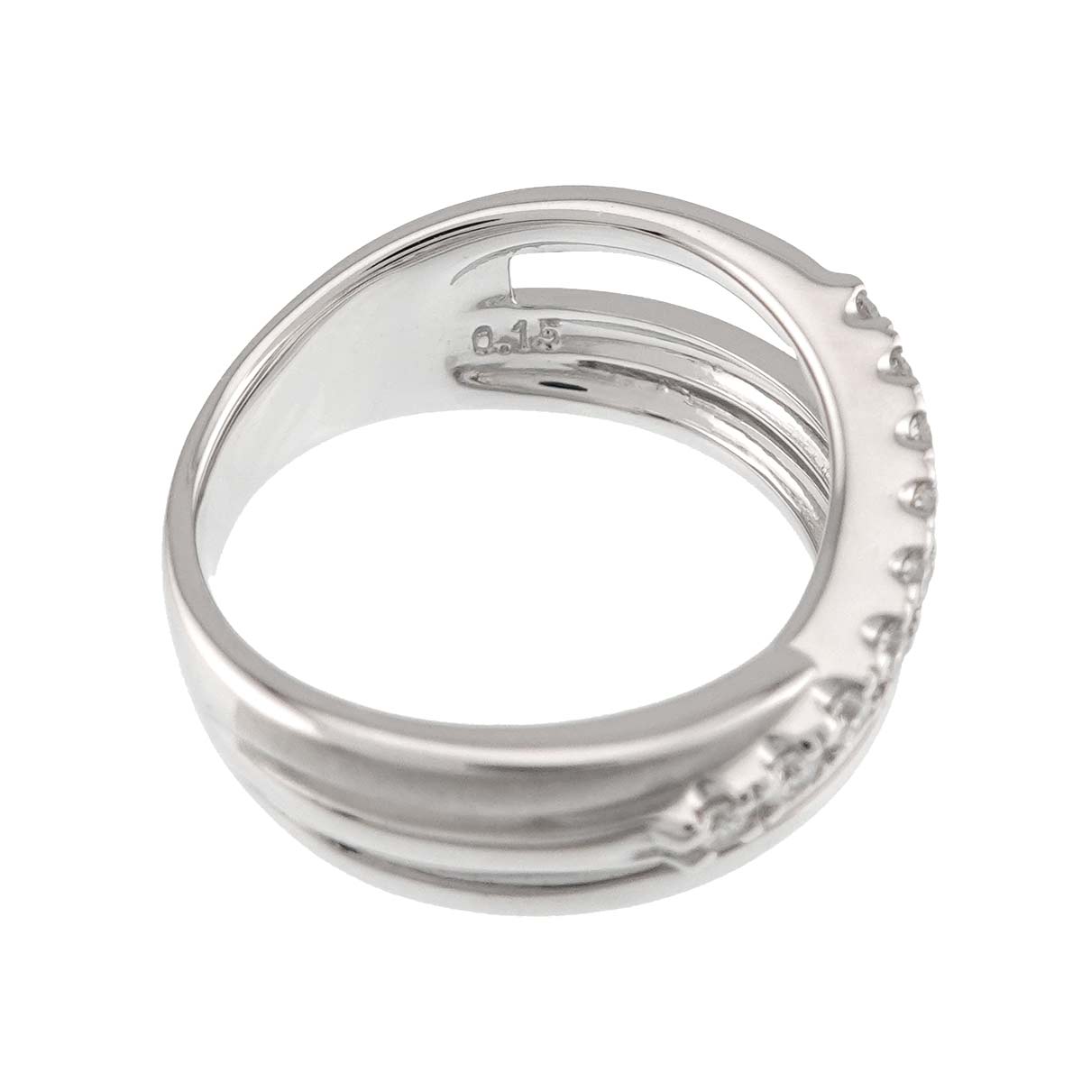 Diamond 0.15ct Ring 18K White Gold 750 Size5.5-5.75(US)