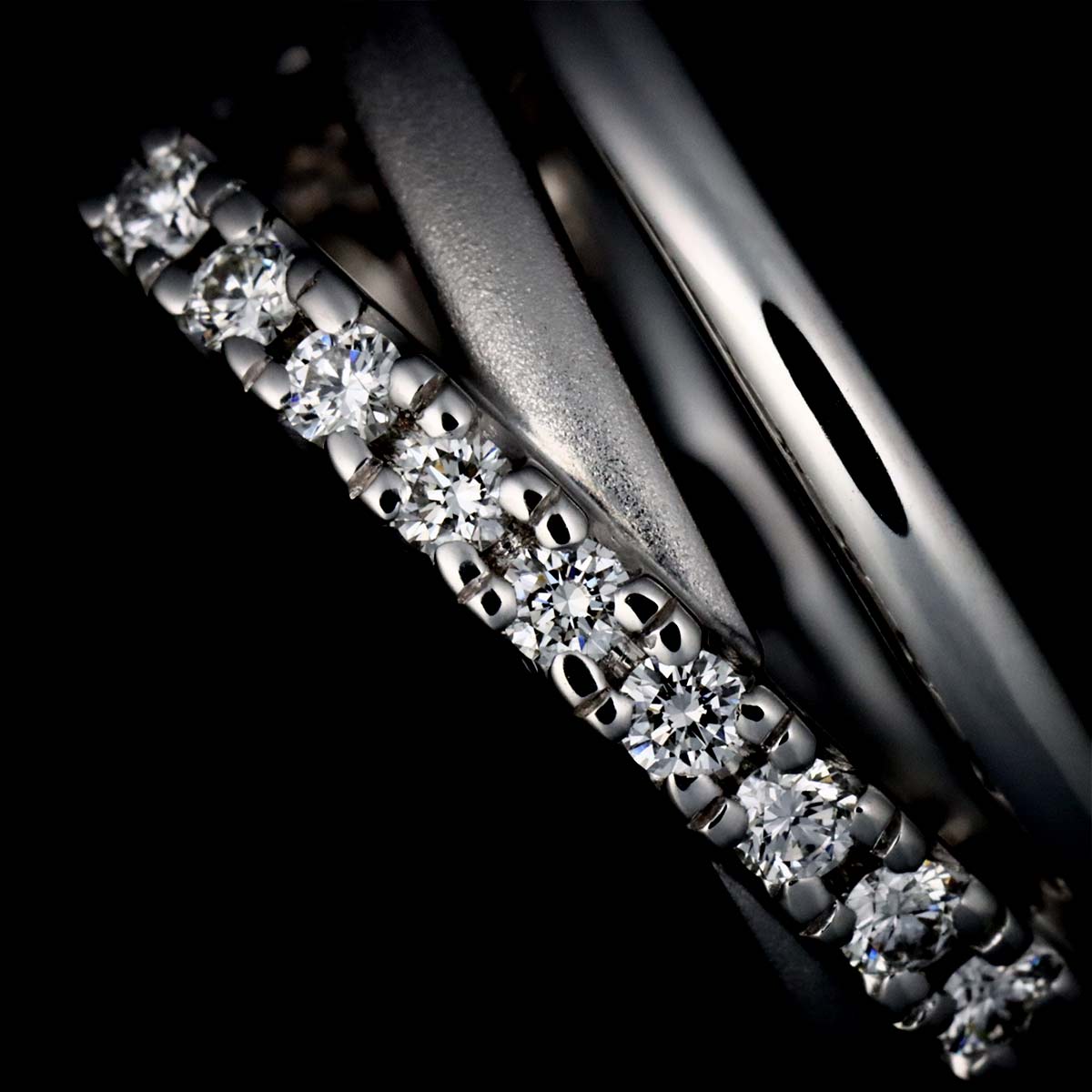 Diamond 0.15ct Ring 18K White Gold 750 Size5.5-5.75(US)