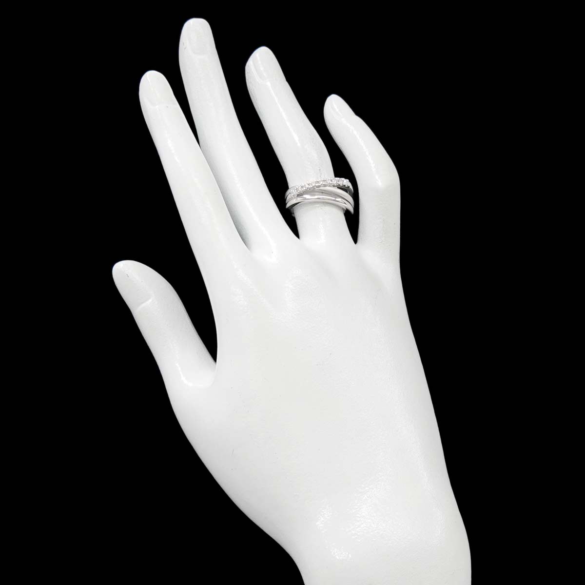 Diamond 0.15ct Ring 18K White Gold 750 Size5.5-5.75(US)