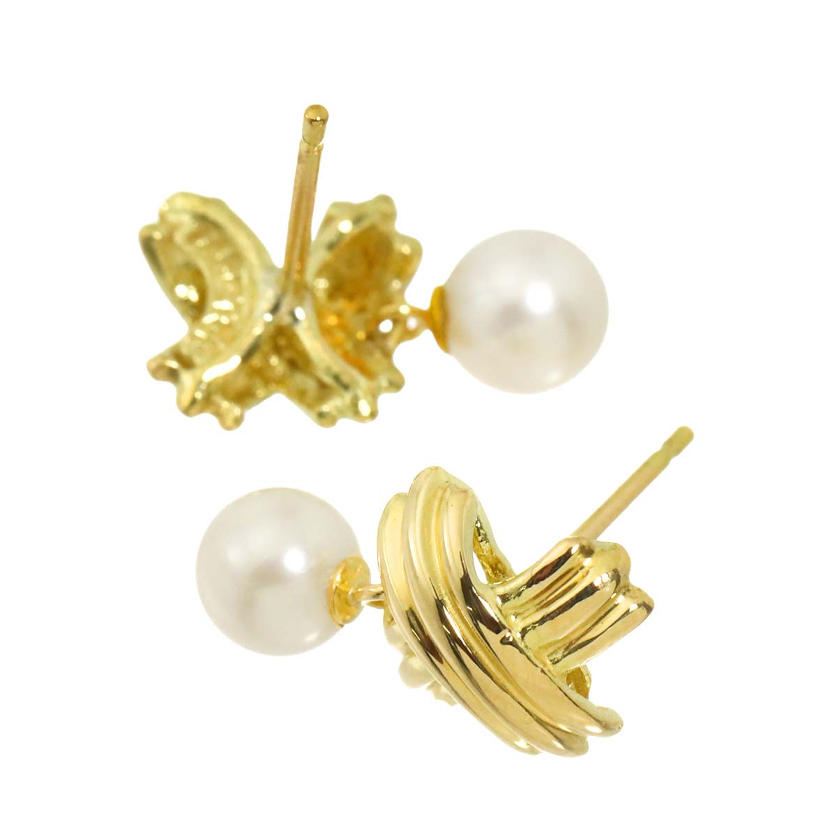 Signature Pearl 5.0mm Earrings Pierced 18K YG 750