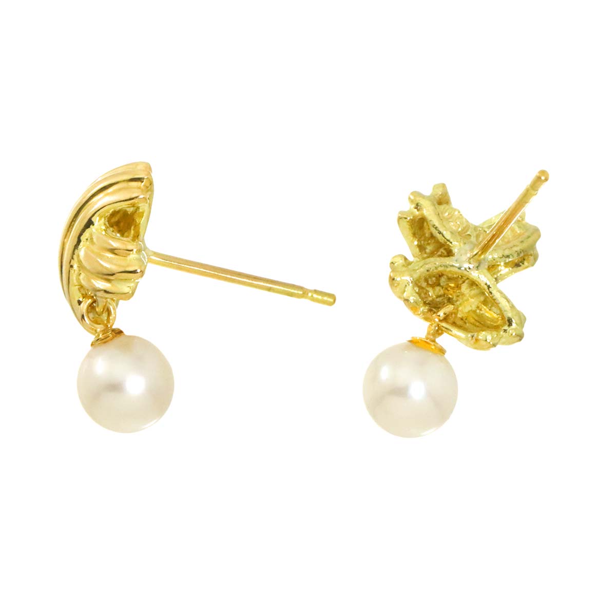 Signature Pearl 5.0mm Earrings Pierced 18K YG 750