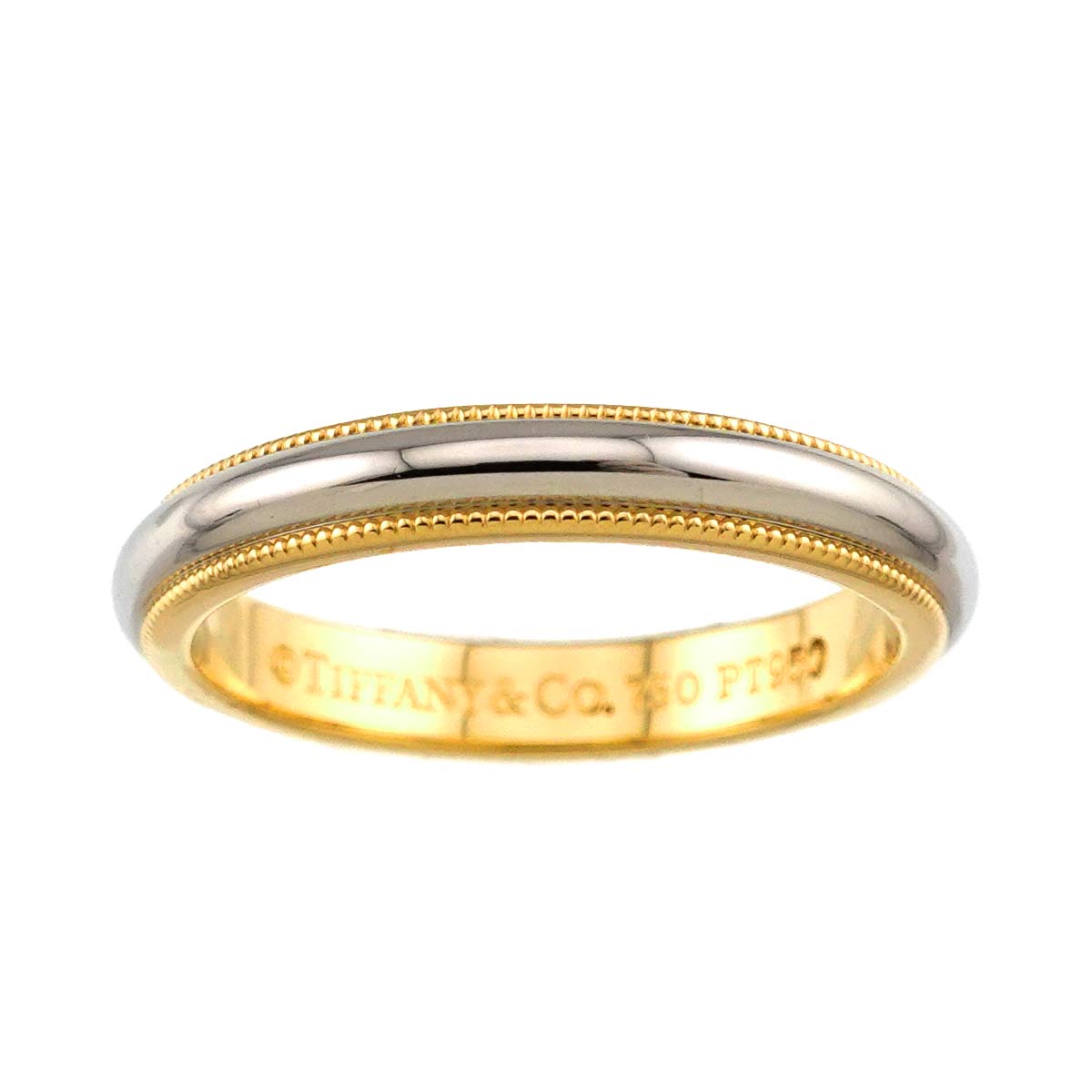 Milgrain Band Ring 18K YG 750 Pt Size7.25-7.5(US)