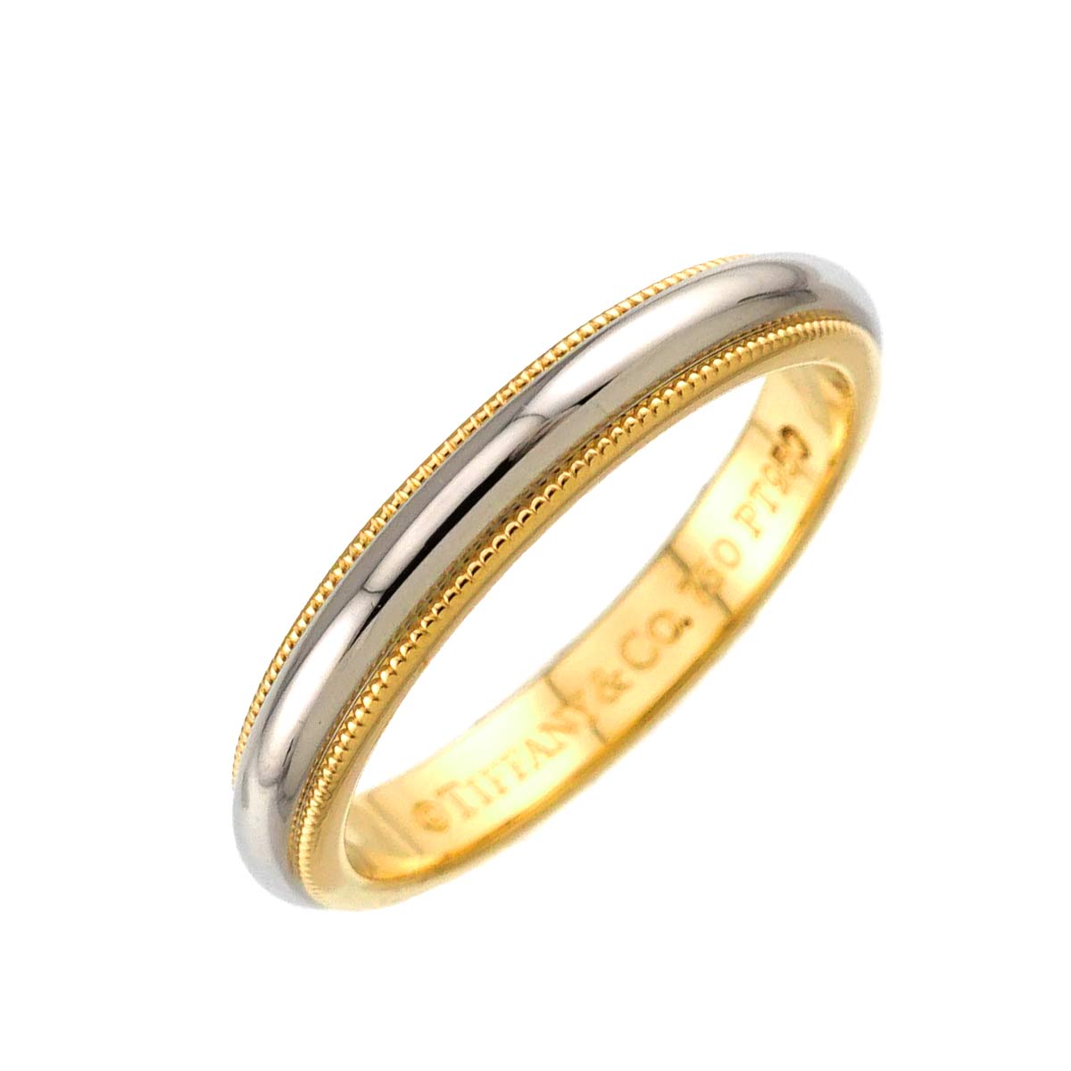 Milgrain Band Ring 18K YG 750 Pt Size7.25-7.5(US)