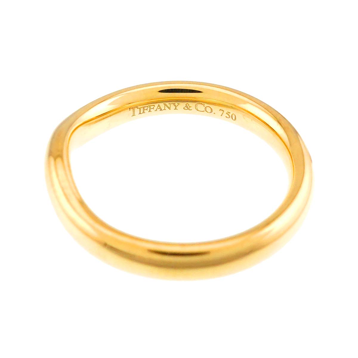 Wide Curved Band Ring 18K Yellow Gold size4.5(US)