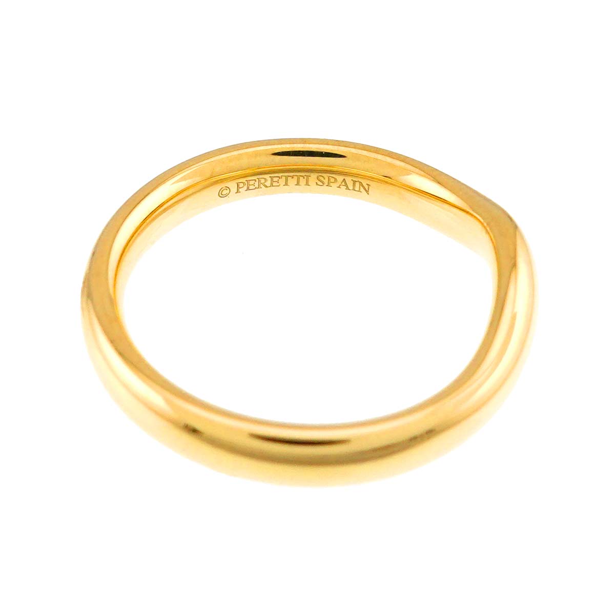 Wide Curved Band Ring 18K Yellow Gold size4.5(US)