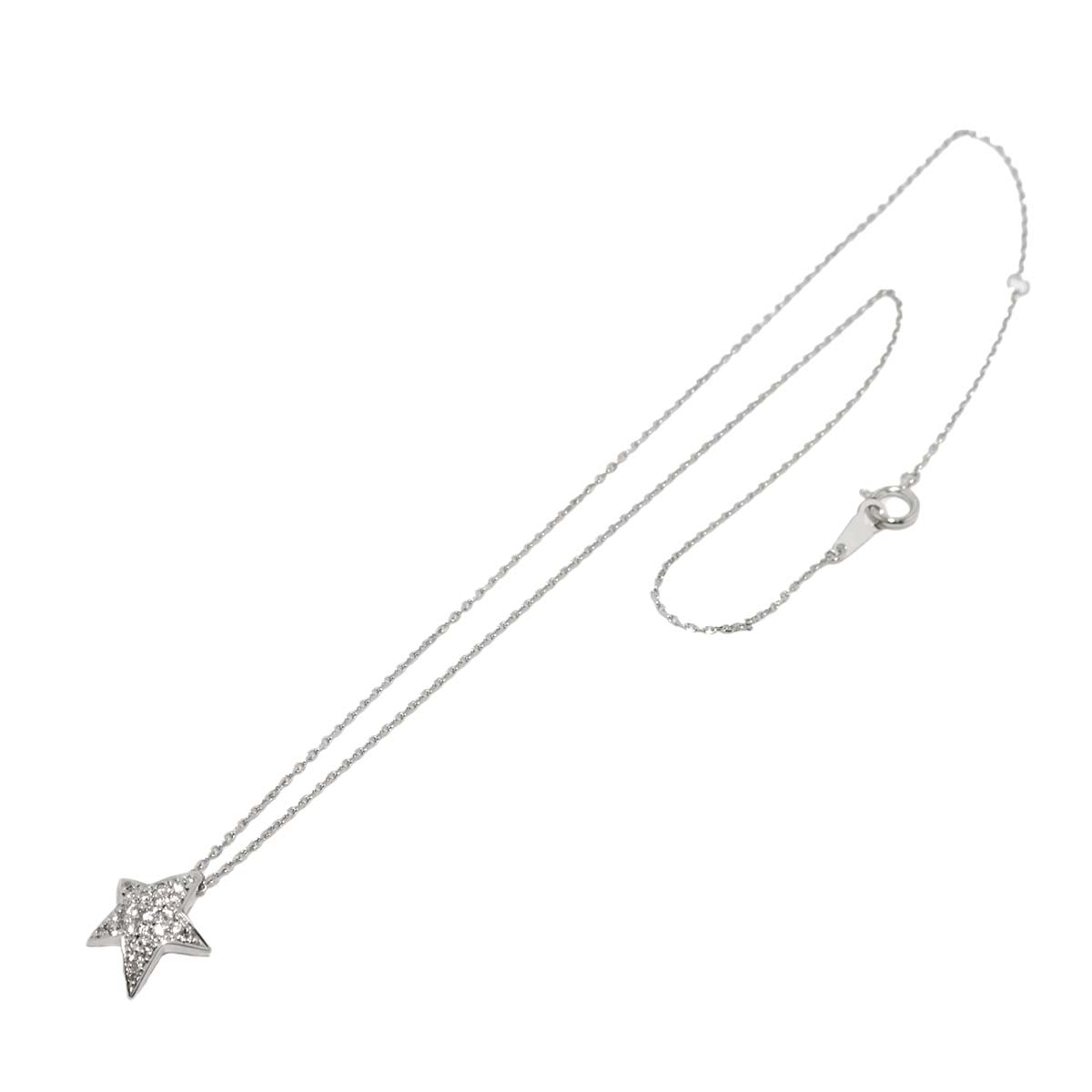 Diamond 0.27ct Star Necklace 18K WG 750