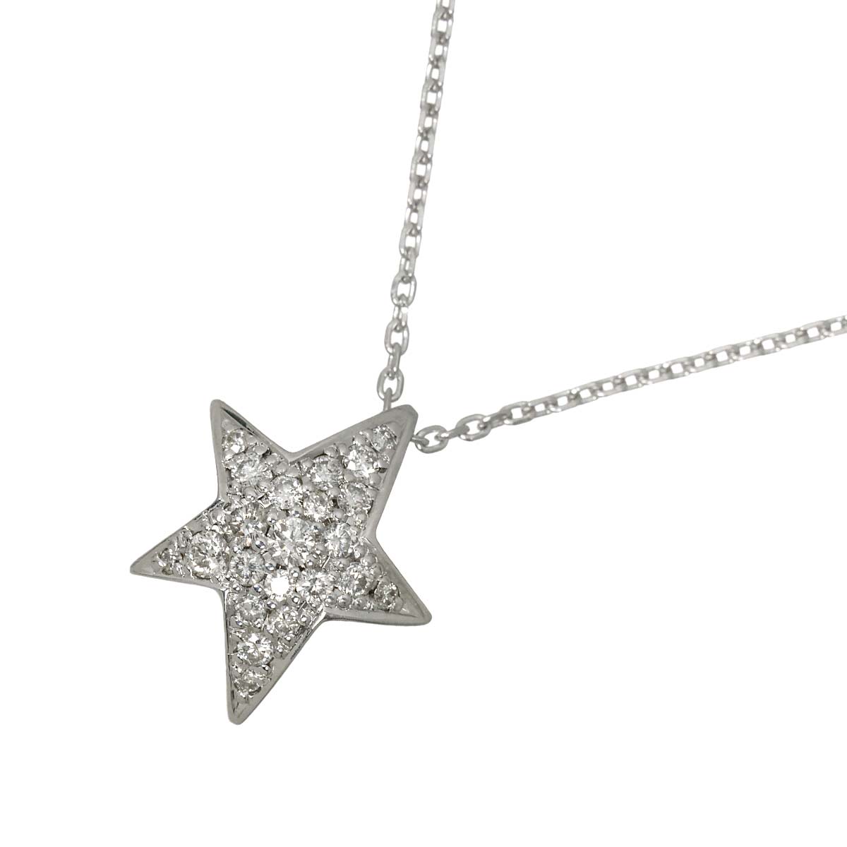 Diamond 0.27ct Star Necklace 18K WG 750