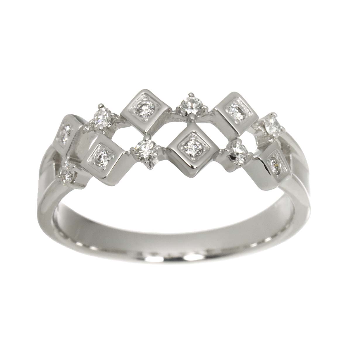 Diamond 0.16ct Ring 18K WG 750 Size7.25(US)