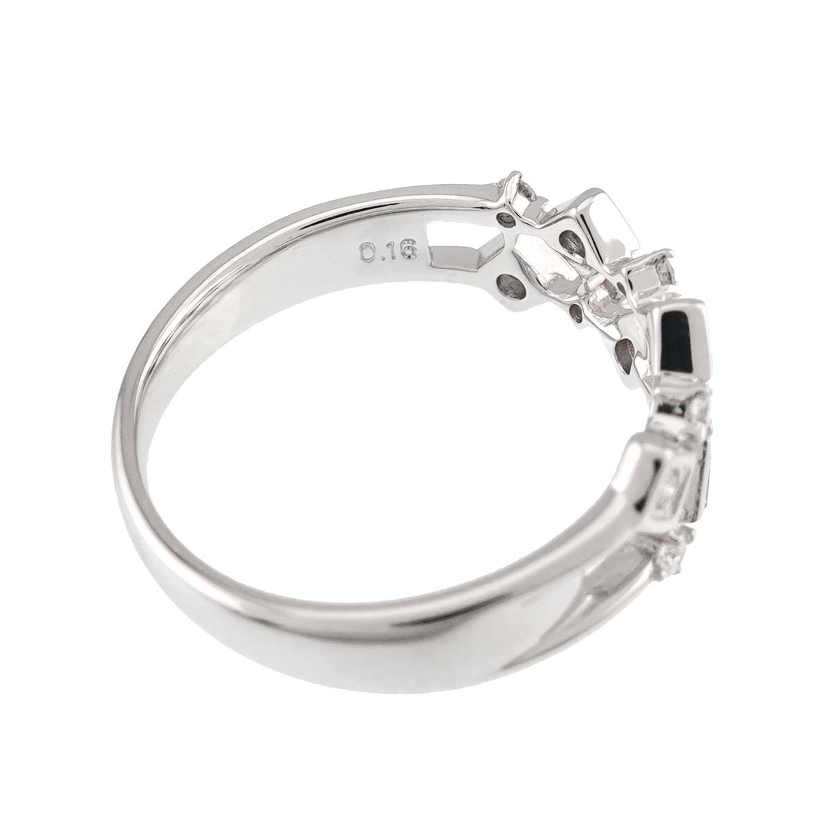 Diamond 0.16ct Ring 18K WG 750 Size7.25(US)