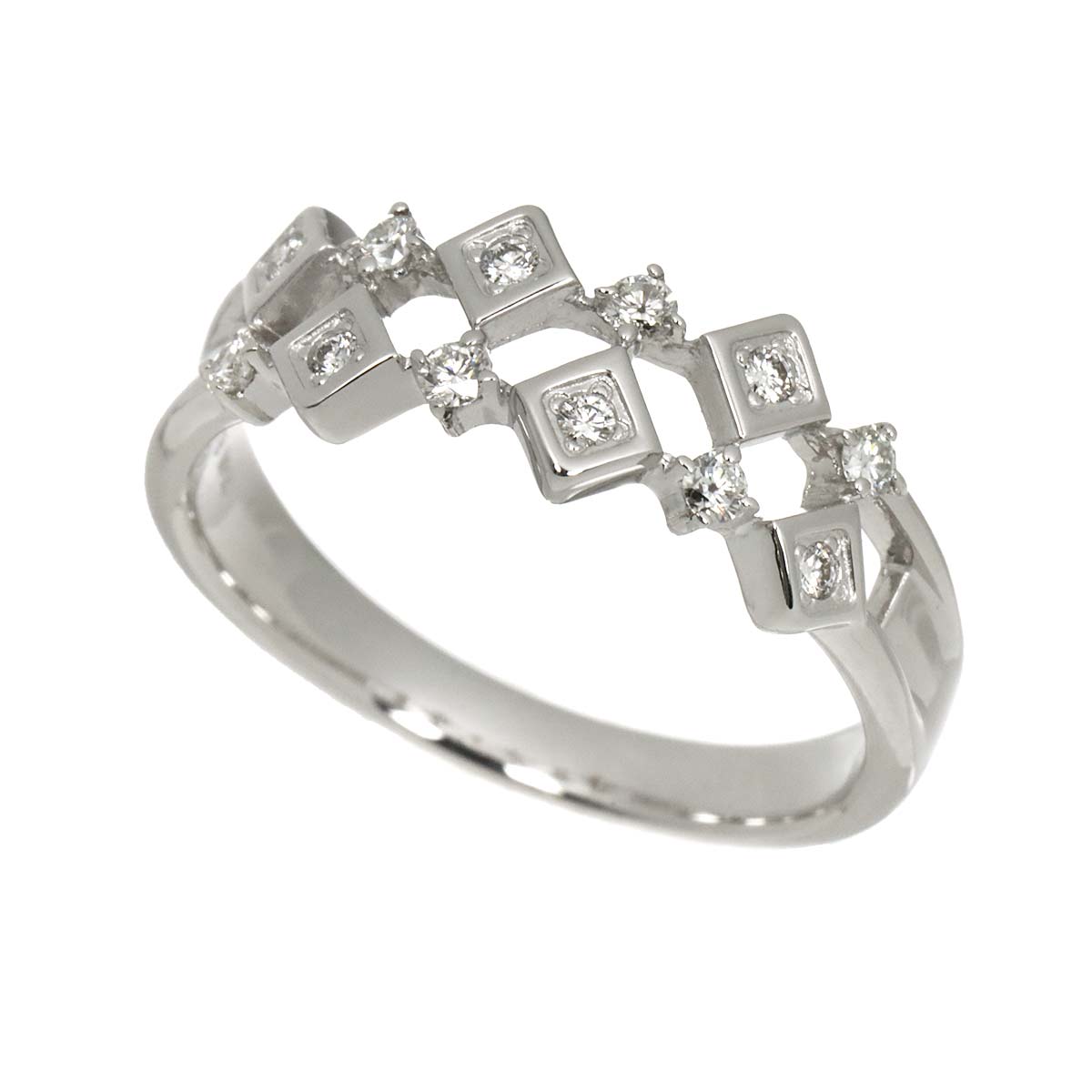 Diamond 0.16ct Ring 18K WG 750 Size7.25(US)