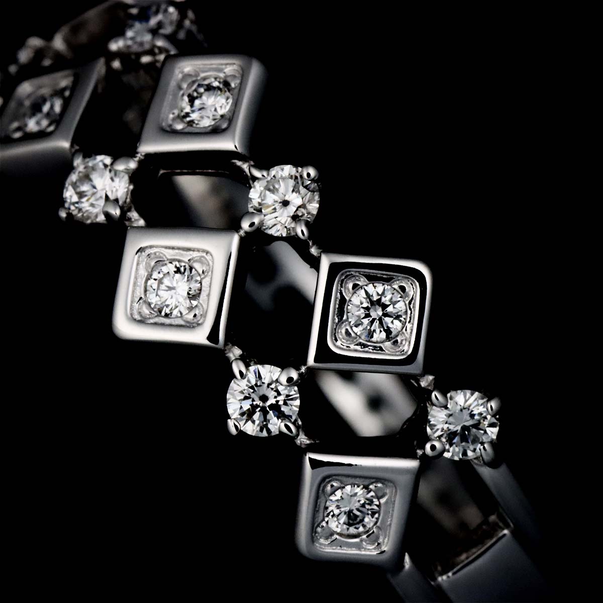 Diamond 0.16ct Ring 18K WG 750 Size7.25(US)