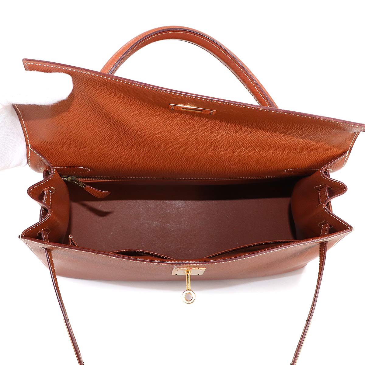 Kelly 32 2way Hand Shoulder Bag Coushevel Epsom Gold Purse