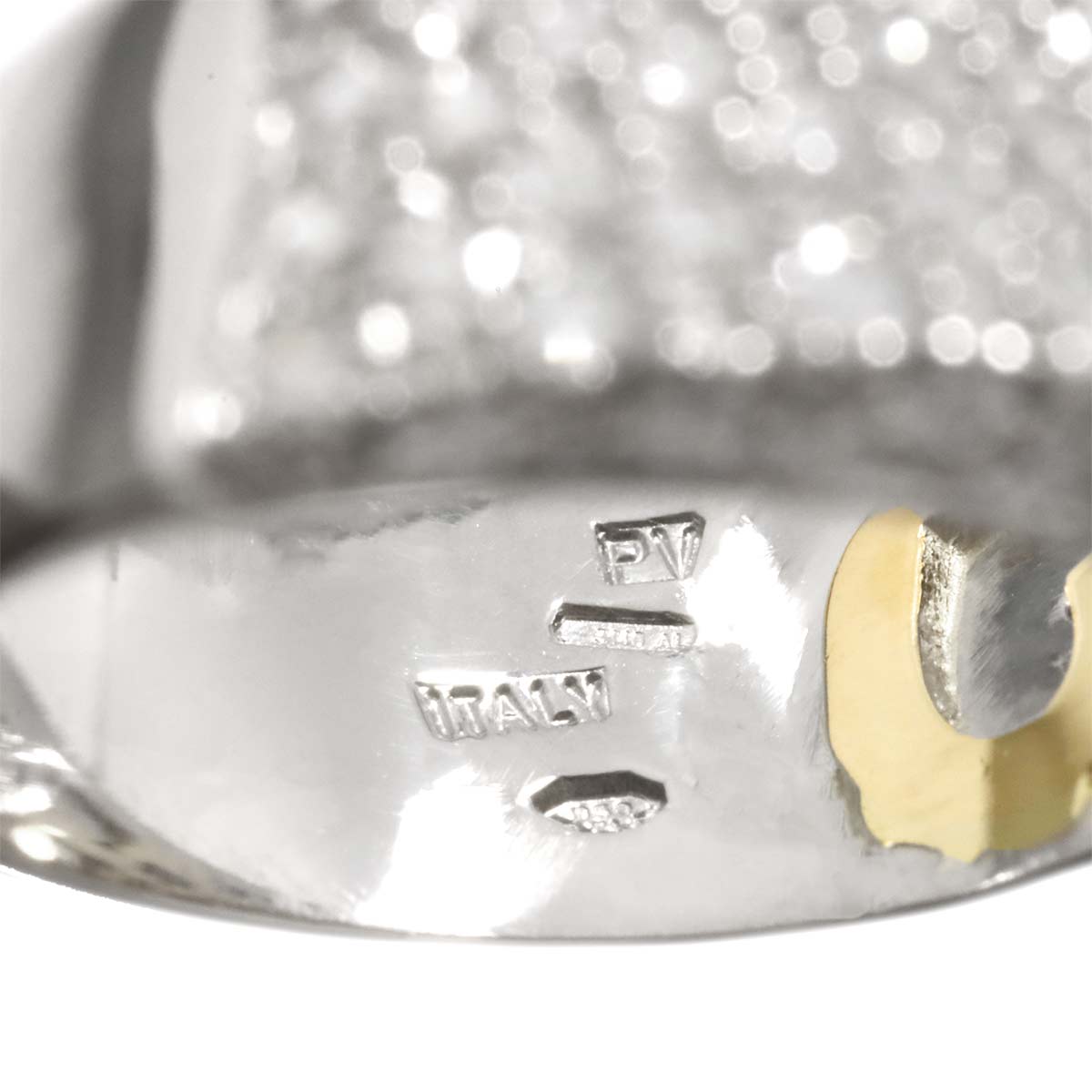 Diamond 3.02ct Ring Pt 18K YG 750 Size6.5-6.75(US)
