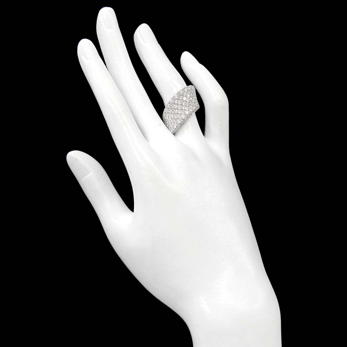 Diamond 3.02ct Ring Pt 18K YG 750 Size6.5-6.75(US)