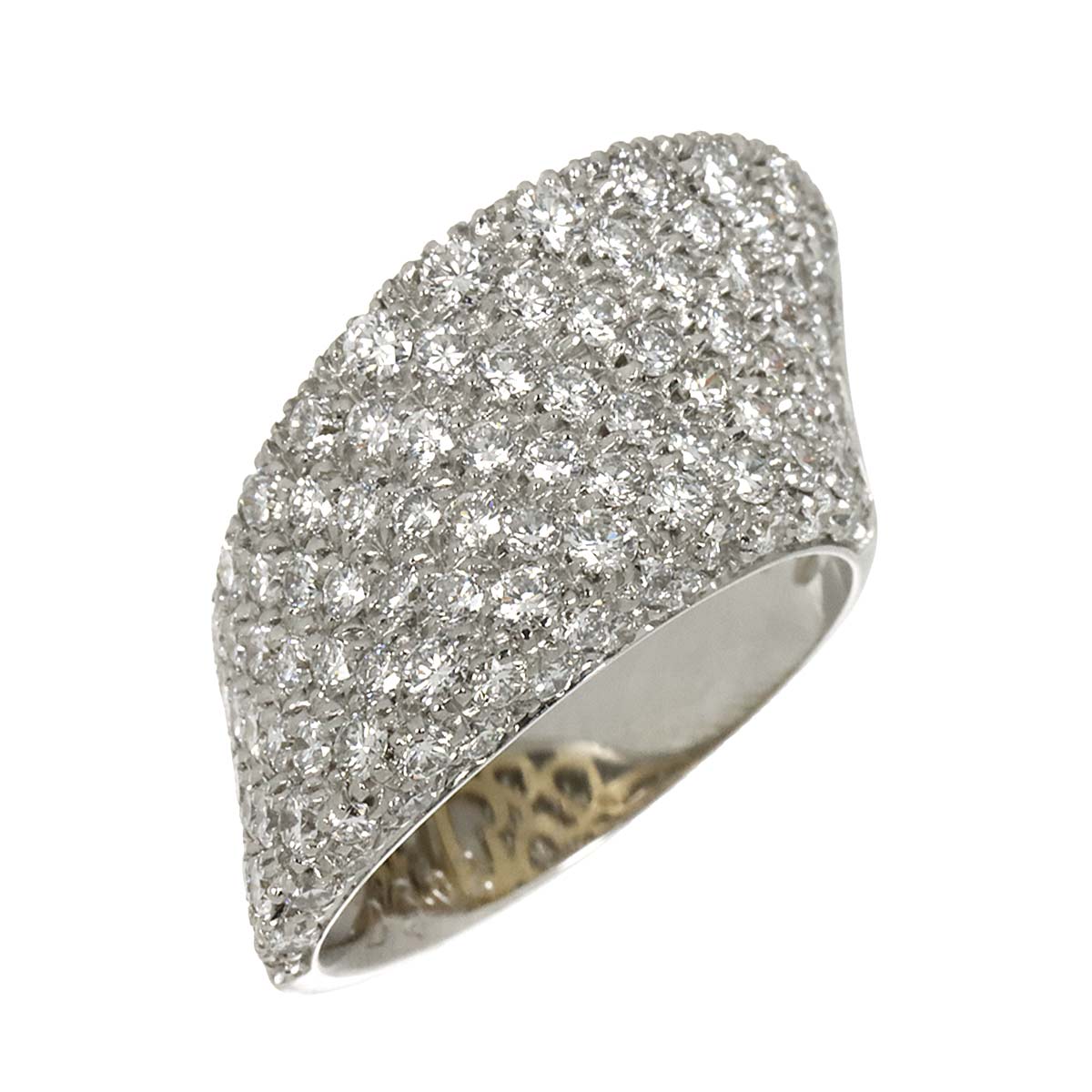 Diamond 3.02ct Ring Pt 18K YG 750 Size6.5-6.75(US)