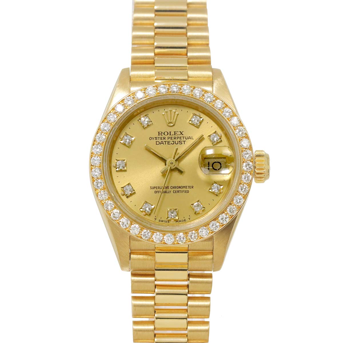 Datejust 69138G Serial R Diamond Bezel 750 YG Gold Dial Ladies