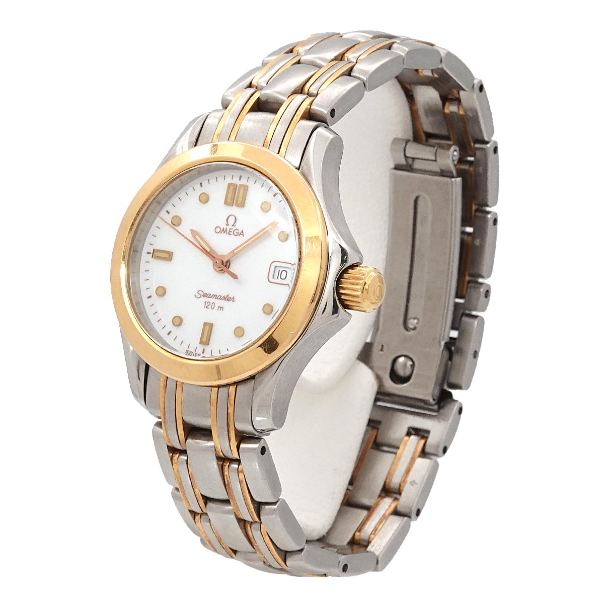 Seamaster 120 Date Quartz White Dial Ladies Watch