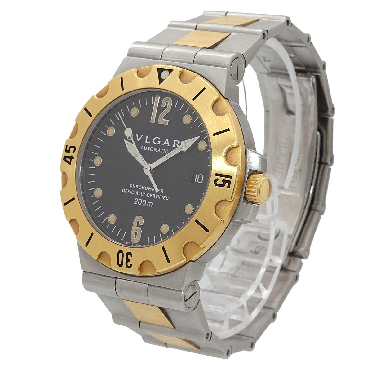 Diagono Scuba SD38SG 750 YG Automatic Date Black Dial Mens