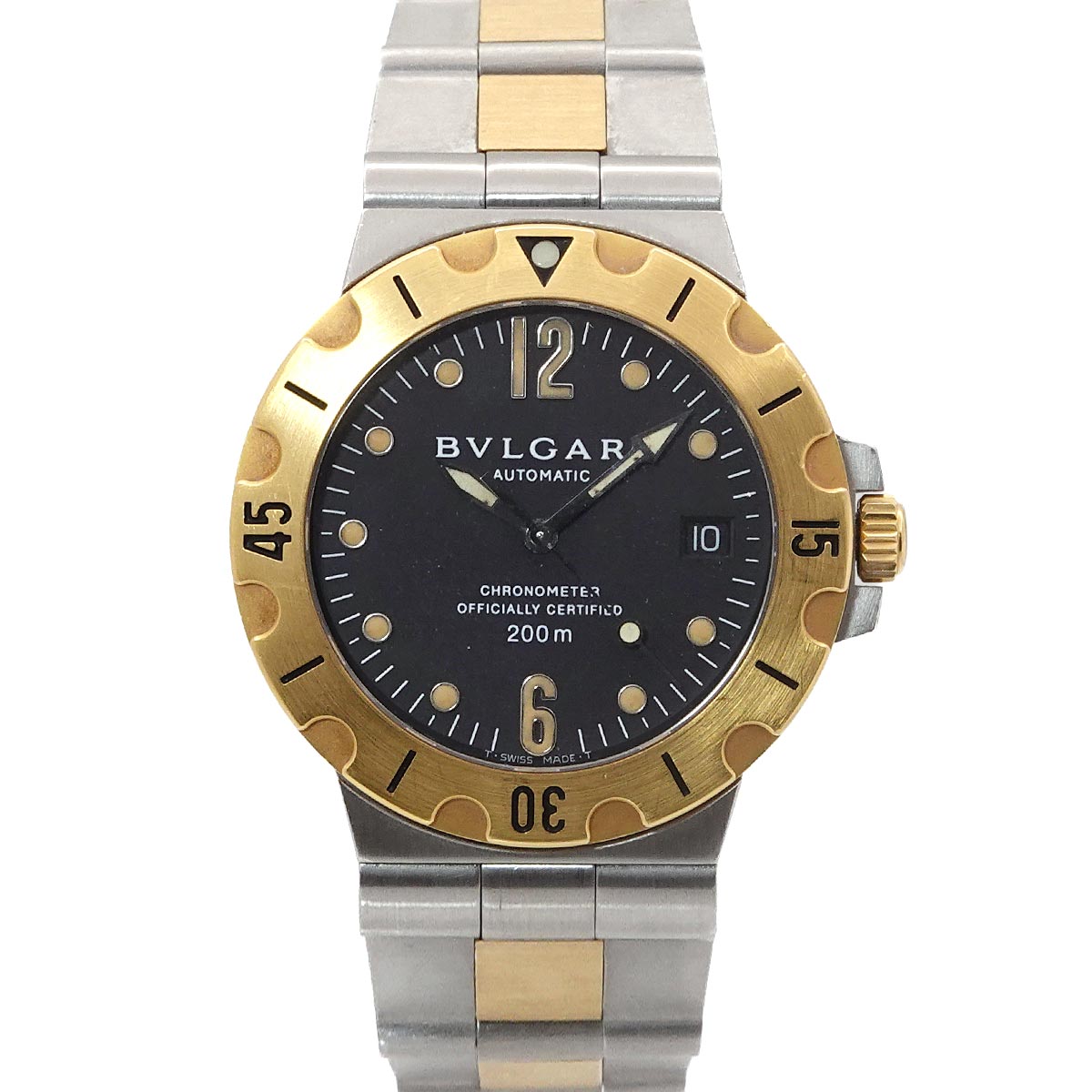 Diagono Scuba SD38SG 750 YG Automatic Date Black Dial Mens