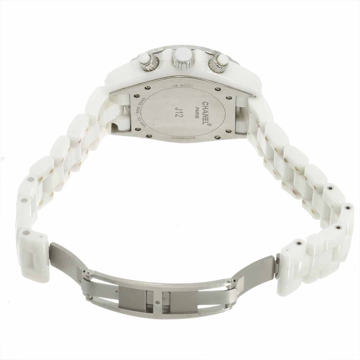 J12 Chronograph H2009 9P Diamond Date White Dial Mens Watch