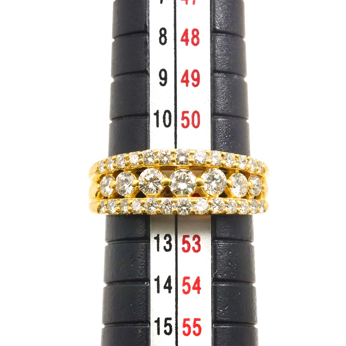 Diamond 1.02ct Ring 18K YG Yellow Gold 750 Size6(US)