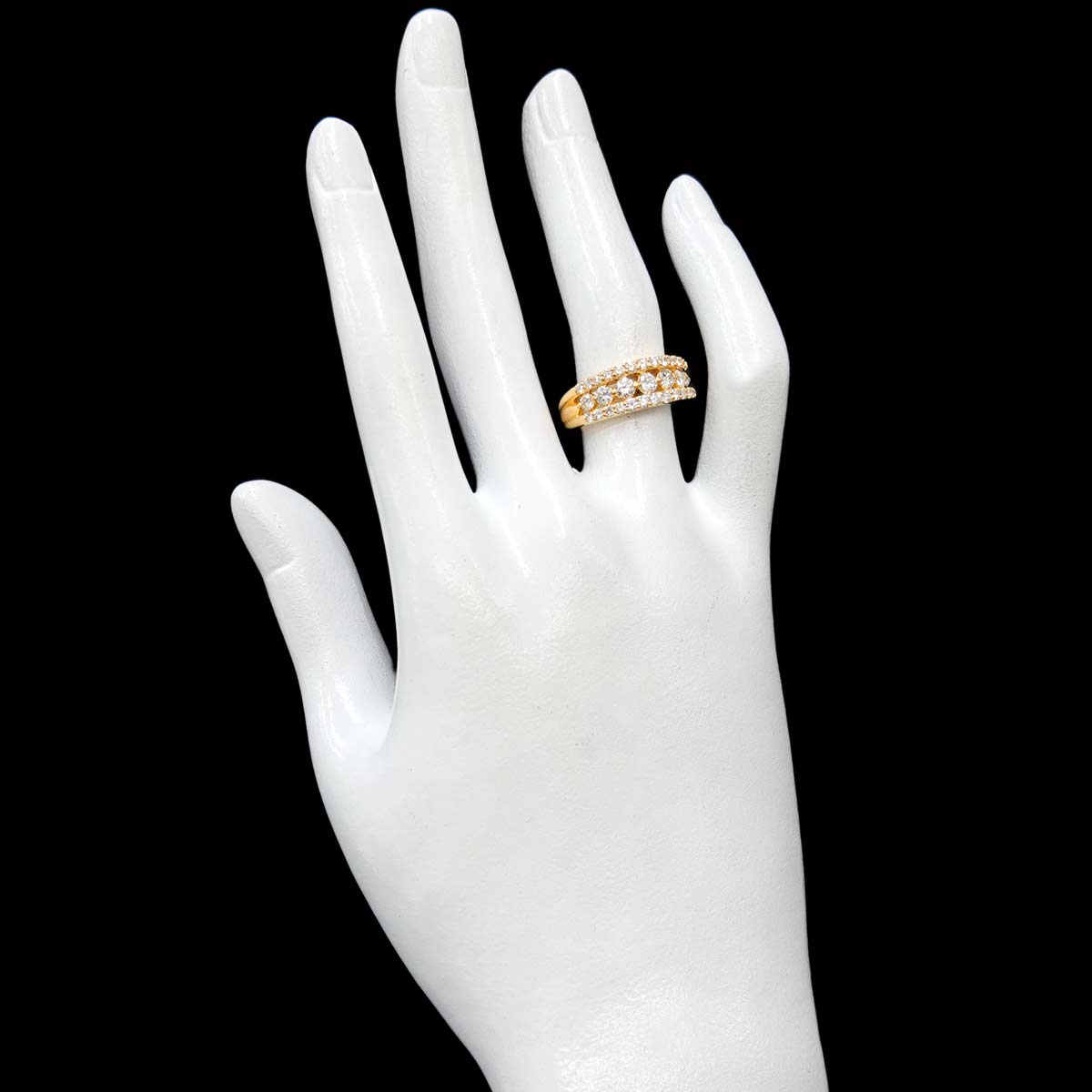 Diamond 1.02ct Ring 18K YG Yellow Gold 750 Size6(US)