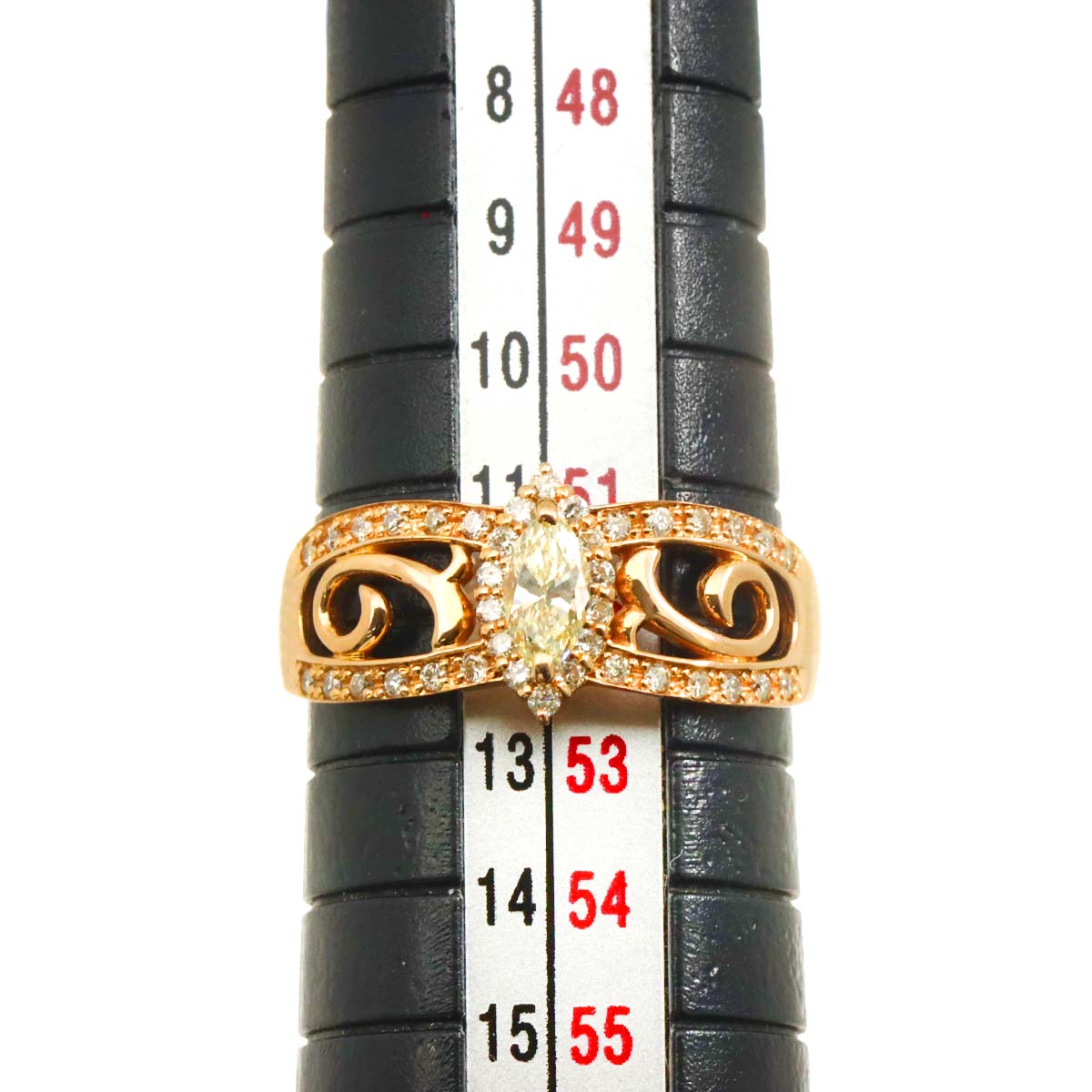 Diamond 0.213ct/0.18ct Ring 18K PG Pink Gold 750 Size5.75-6(US)
