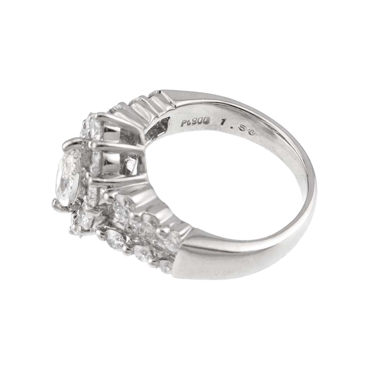 Diamond 0.508ct/1.50ct Ring Pt Platinum size4(US)