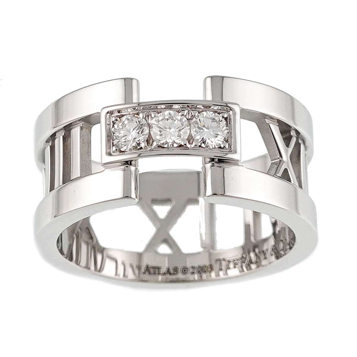 Atlas Diamond Ring 18K White Gold 750 size4.5-4.75(US)