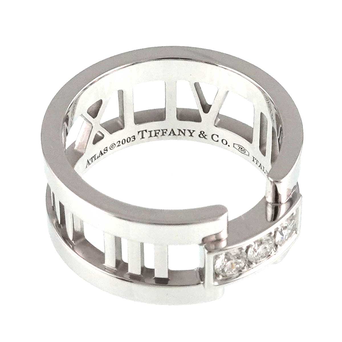 Atlas Diamond Ring 18K White Gold 750 size4.5-4.75(US)