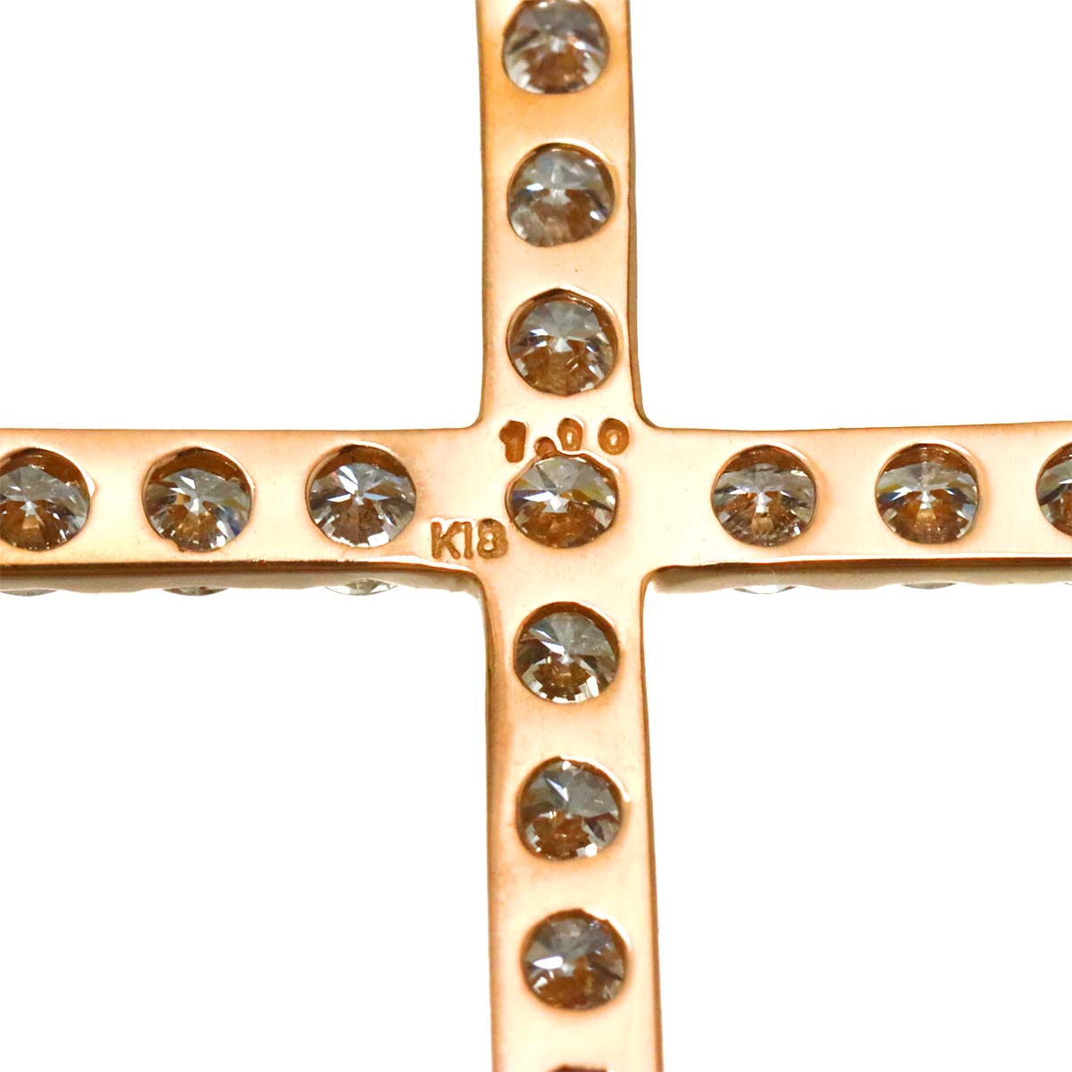 Diamond 1.00ct Necklace 18K K18 PG YG Pink Yellow Gold