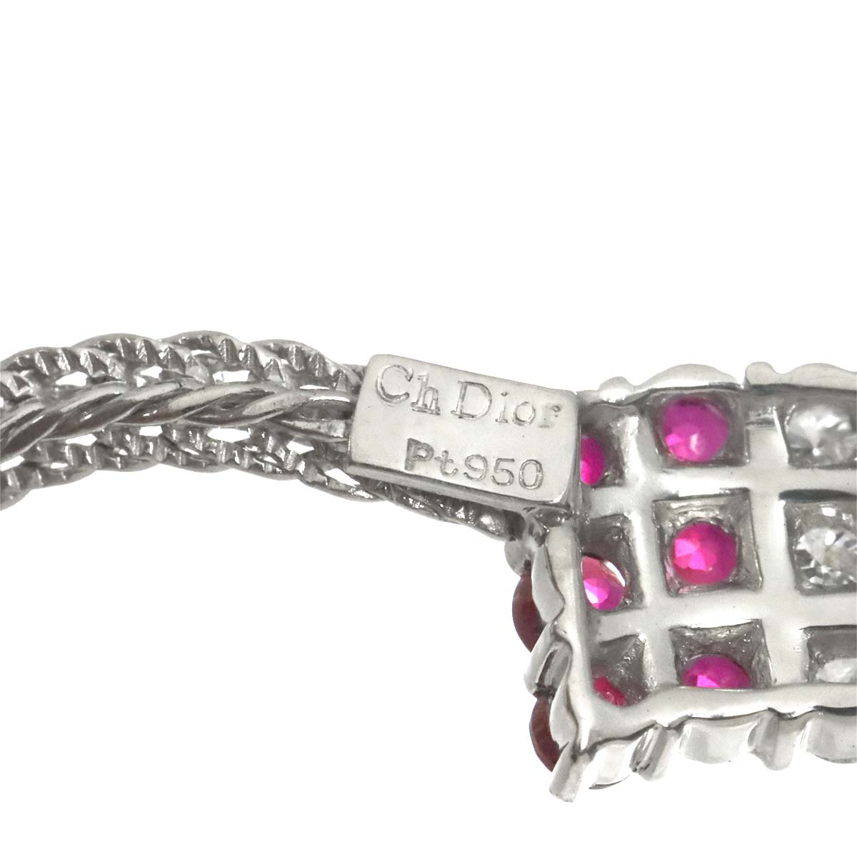 Diamond Sapphire Ruby Necklace Pt
