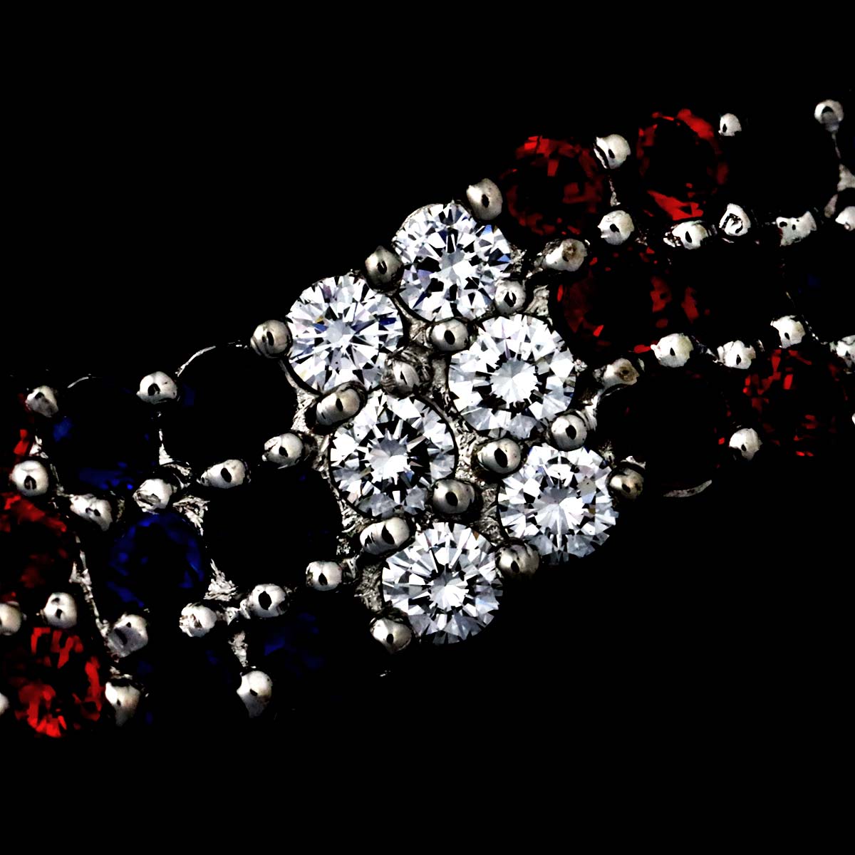 Diamond Sapphire Ruby Necklace Pt