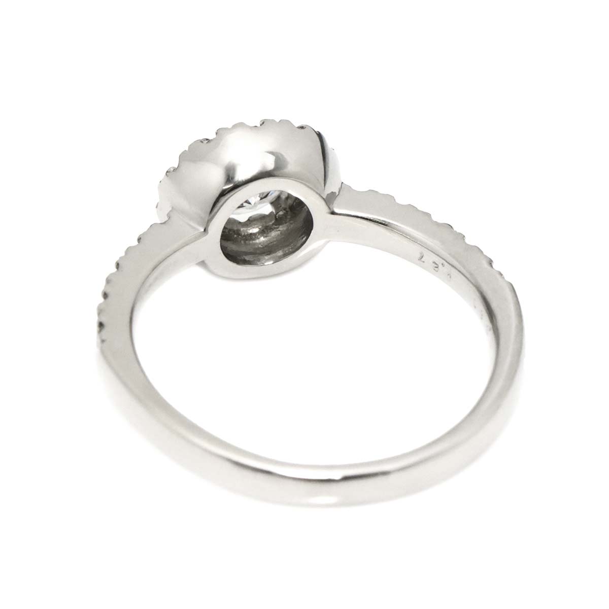 Diamond 0.381ct D/SI2/GD 0.27ct Ring Pt Platinum size5.25(US)