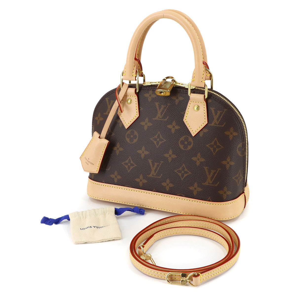 Monogram Alma BB Hand Shoulder Bag Leather Brown M53152
