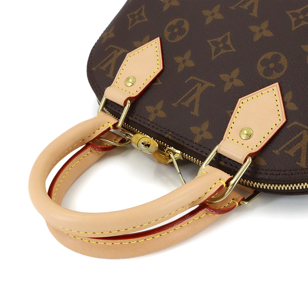 Monogram Alma BB Hand Shoulder Bag Leather Brown M53152