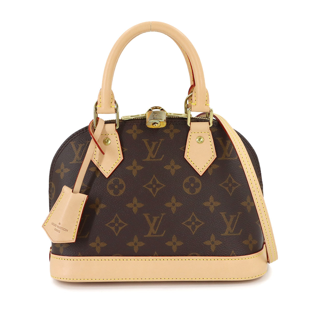 Monogram Alma BB Hand Shoulder Bag Leather Brown M53152