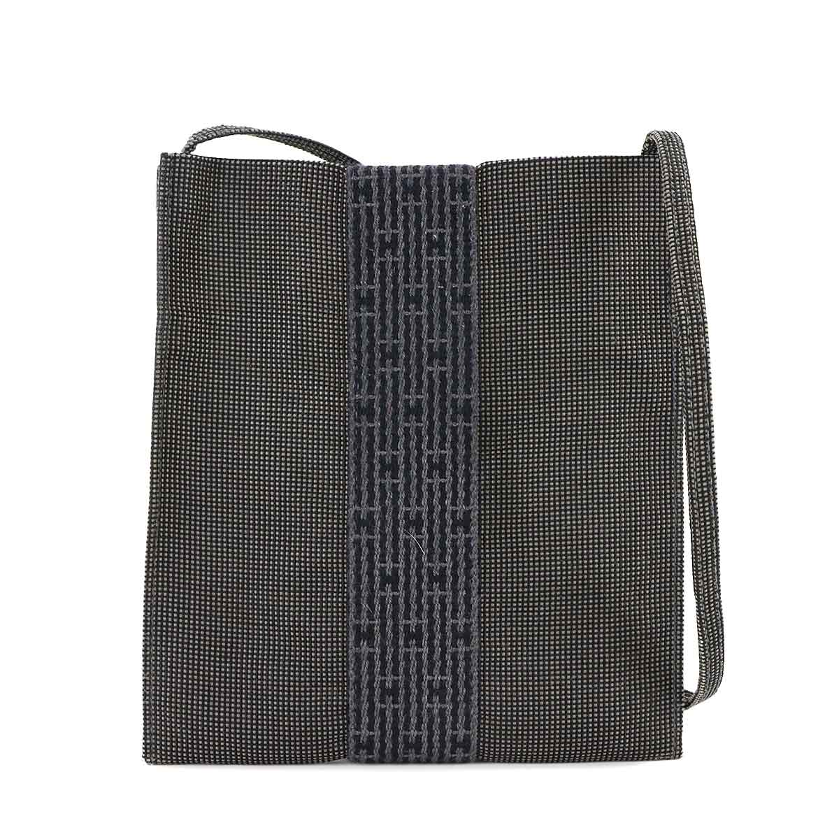 Herline Pochette Shoulder Bag Canvas Gray Purse