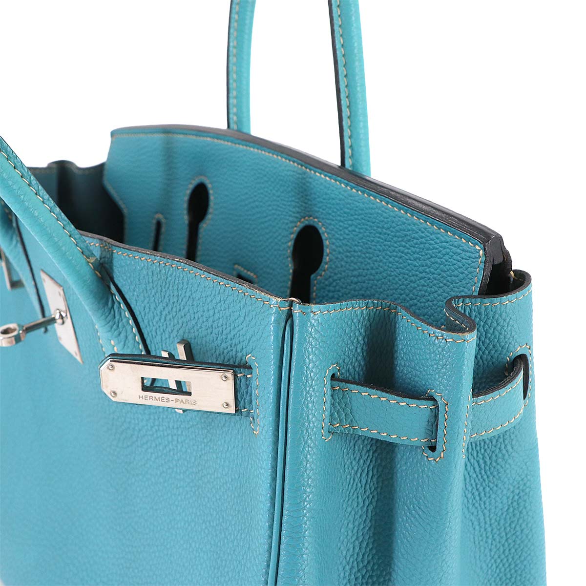 Birkin 30 Hand Bag Togo Blue Jean Purse