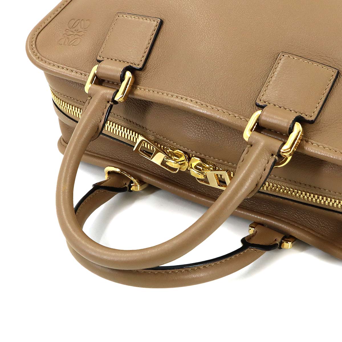 Amazona 28 2way Hand Shoulder Bag Leather Brown Anagram Purse