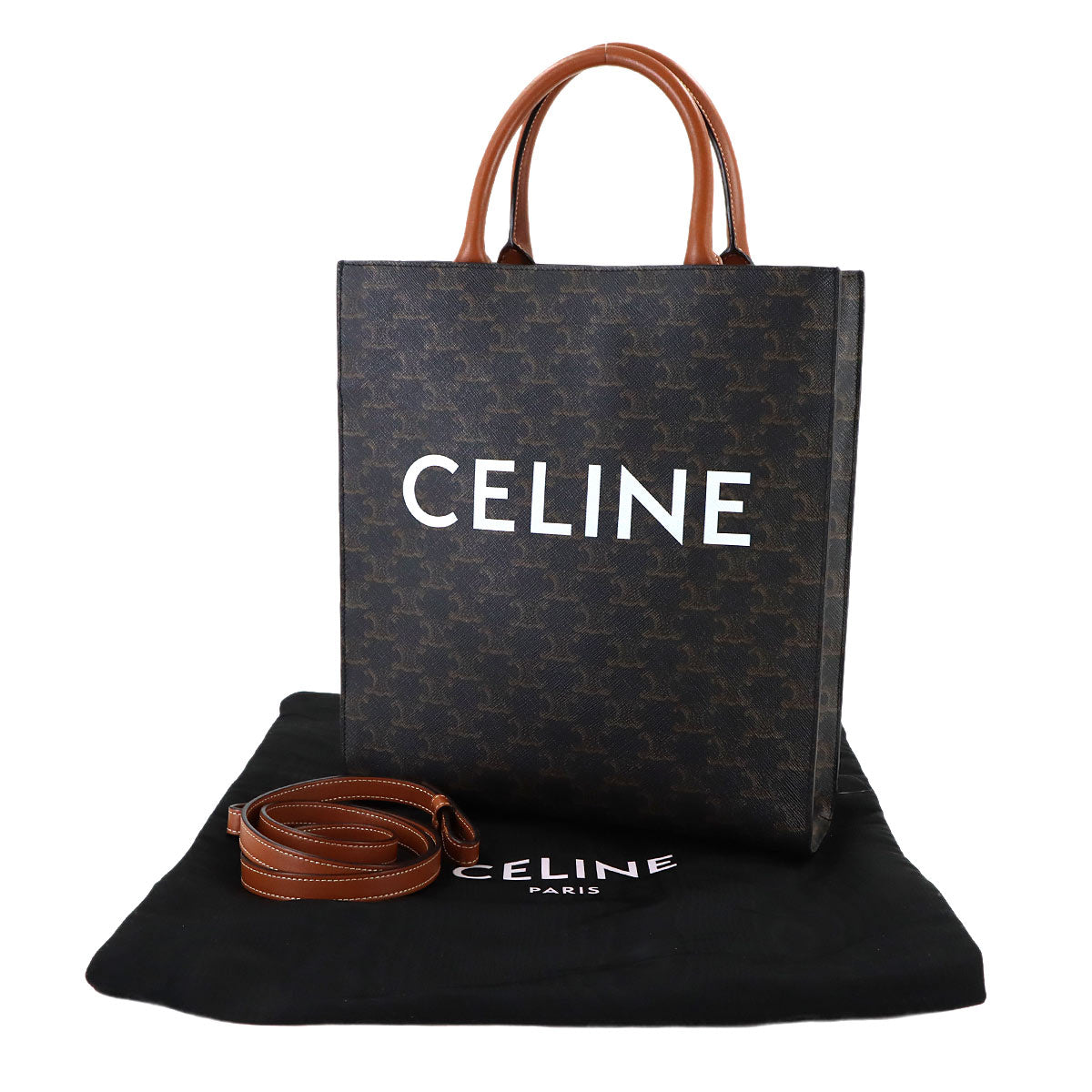 Triomphe Small Vertical Cabas Tote Shoulder Bag 191542BZK