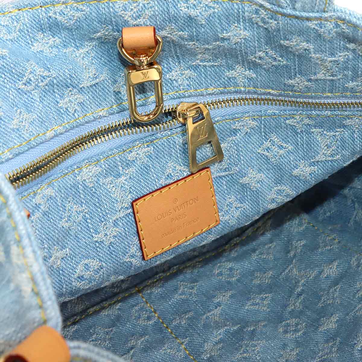 Monogram Denim Let Go Hand Shoulder Bag Sky Blue M24897