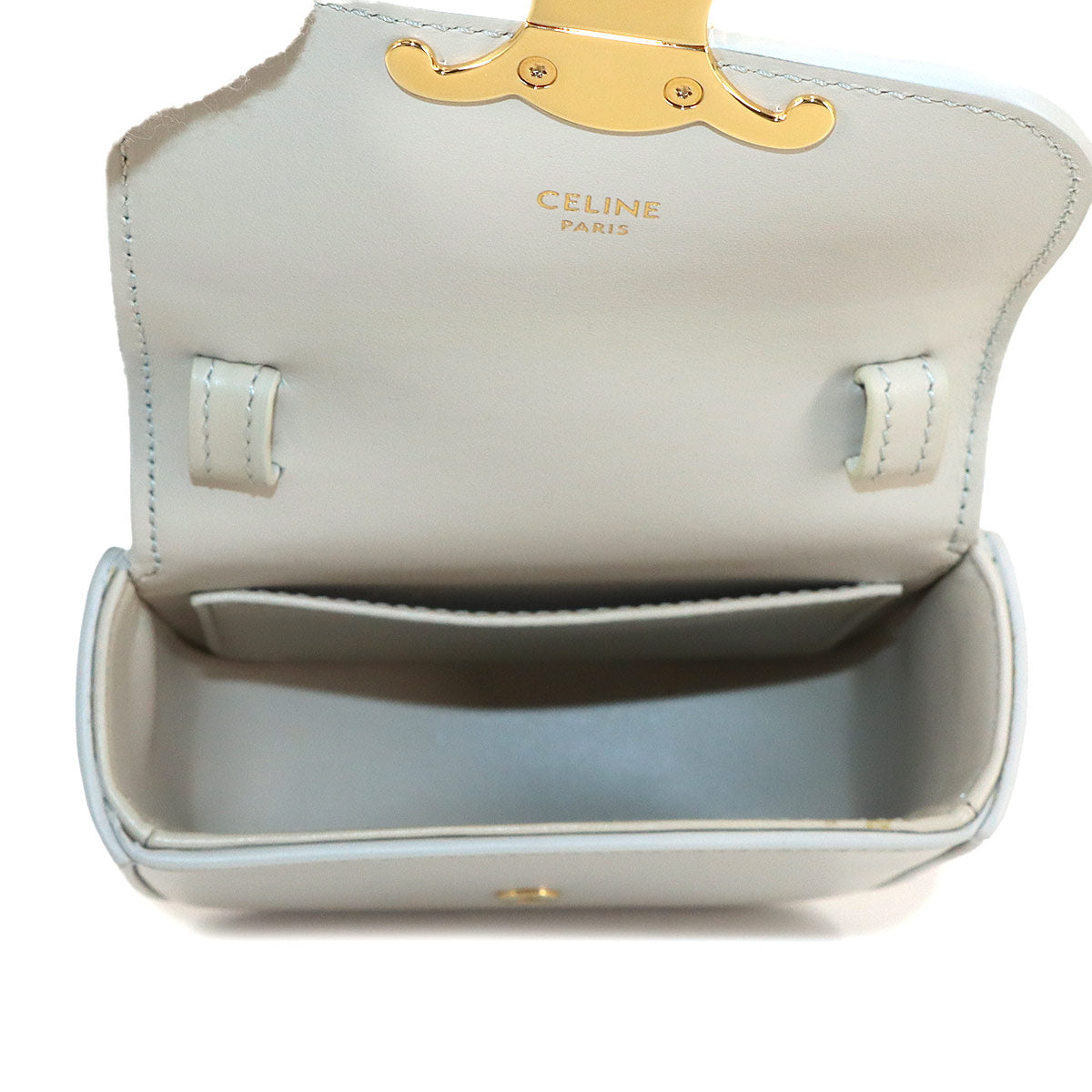 Triomphe Claude Mini Shoulder Bag Leather White 10I513DPV