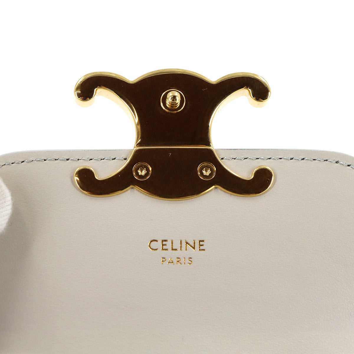 Triomphe Claude Mini Shoulder Bag Leather White 10I513DPV