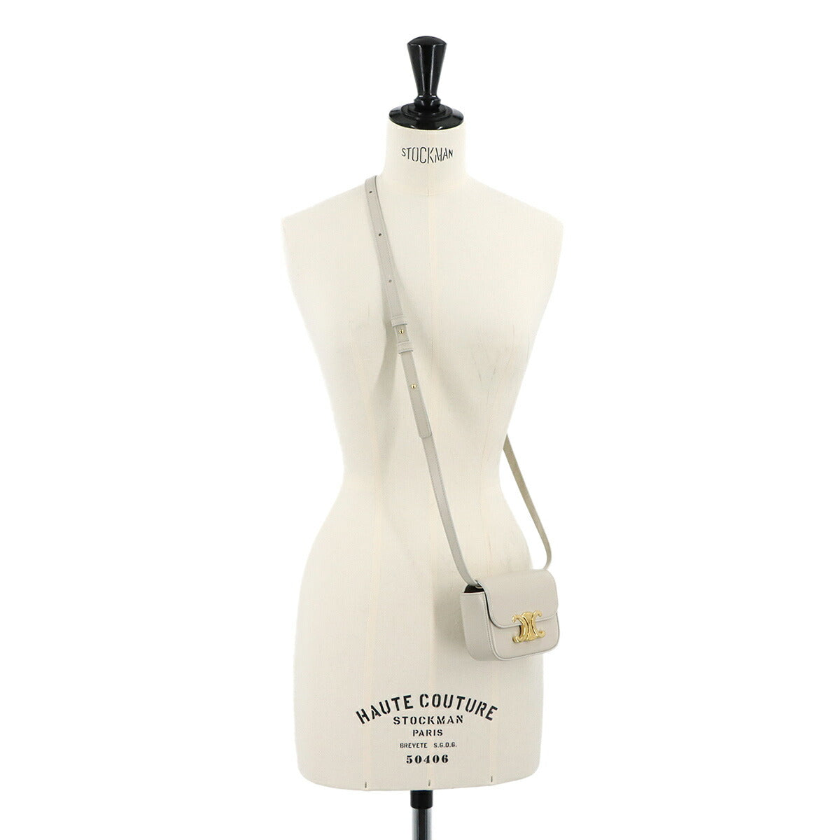 Triomphe Claude Mini Shoulder Bag Leather White 10I513DPV
